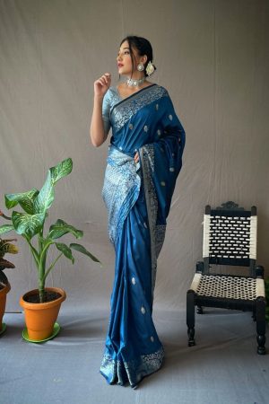 Exclusive Jacquard Border Banarasi Soft Silk Saree