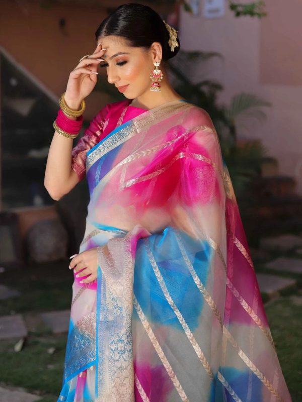 Organza Silk Width  Exclusive Jacquard Border - Image 2