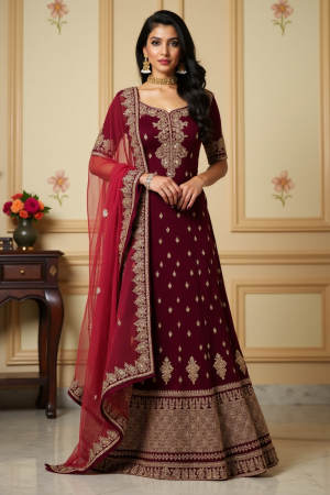 Beautiful Maroon Readymade Salwar Suit