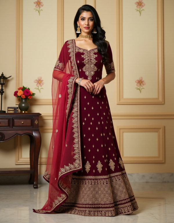 Beautiful Maroon Readymade Salwar Suit