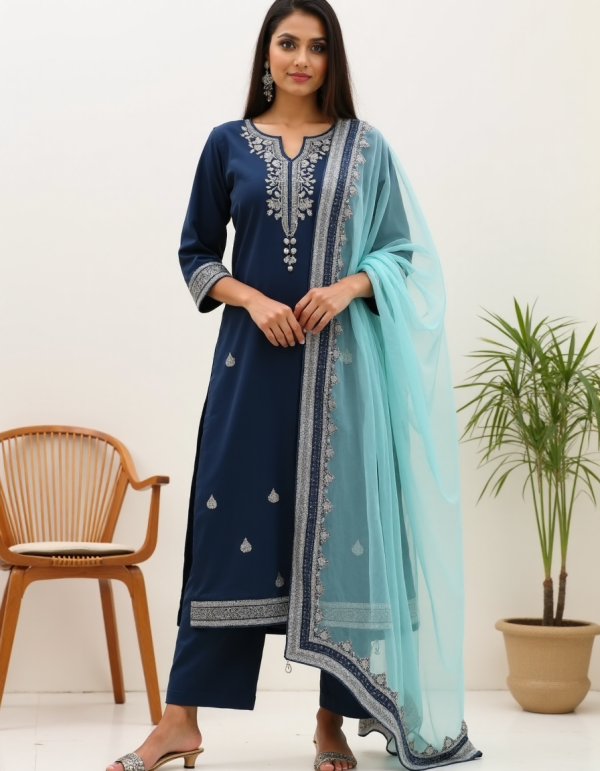 Rama Zariwork Art Silk Readymade Salwar Suit