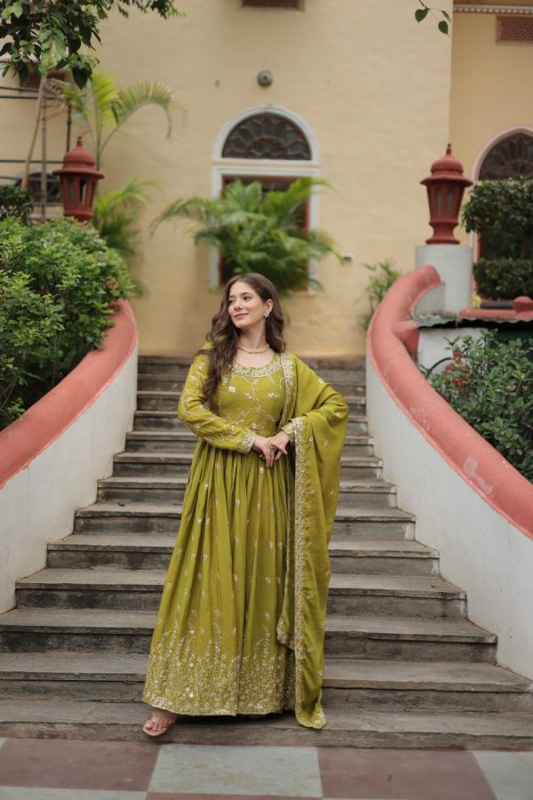 Rama Chinon with Rich Sequins Embroidered work Sharara Pair - Image 2