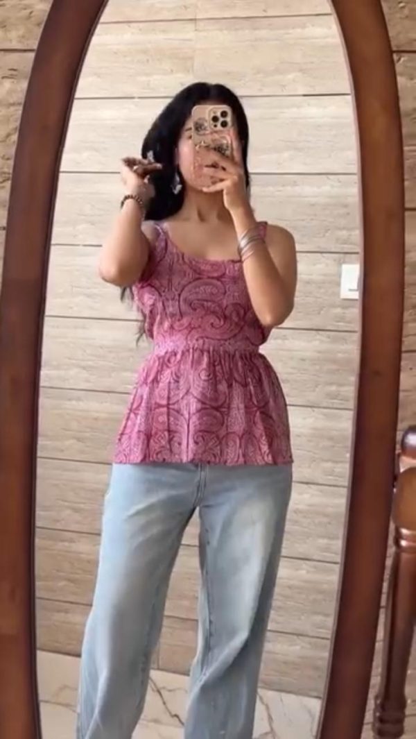 Pink Short Western Tunic Tops