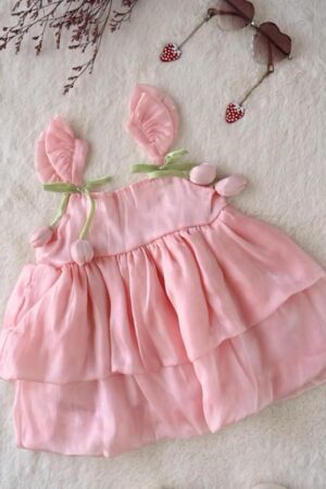 Baby Pink Cherry Cotton Dress