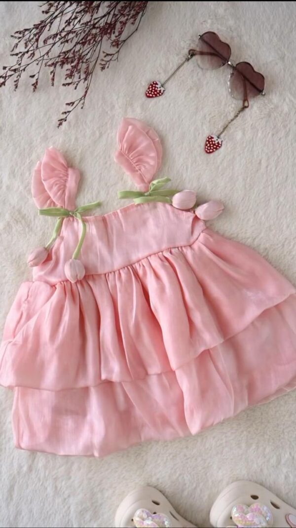 Baby Pink Cherry Cotton Dress
