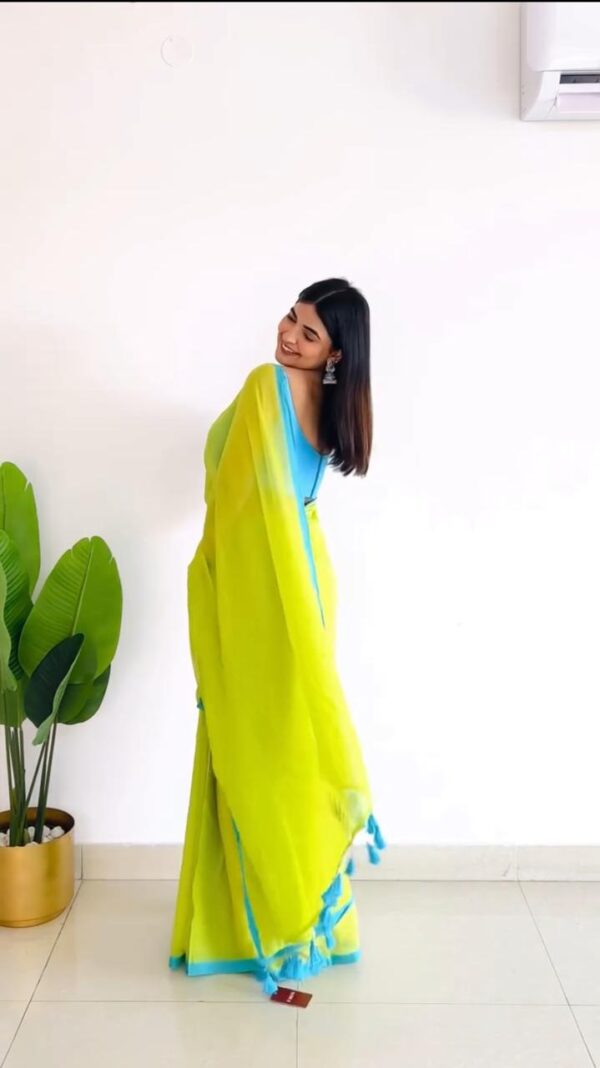 Beautiful Perot Cotton Saree - Image 2