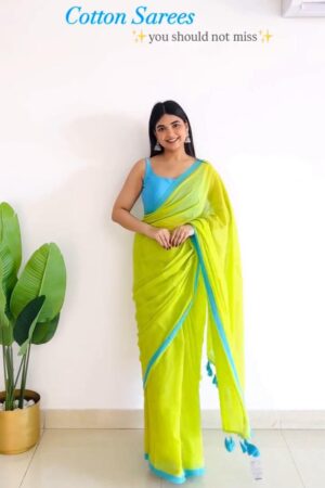 Beautiful Perot Cotton Saree