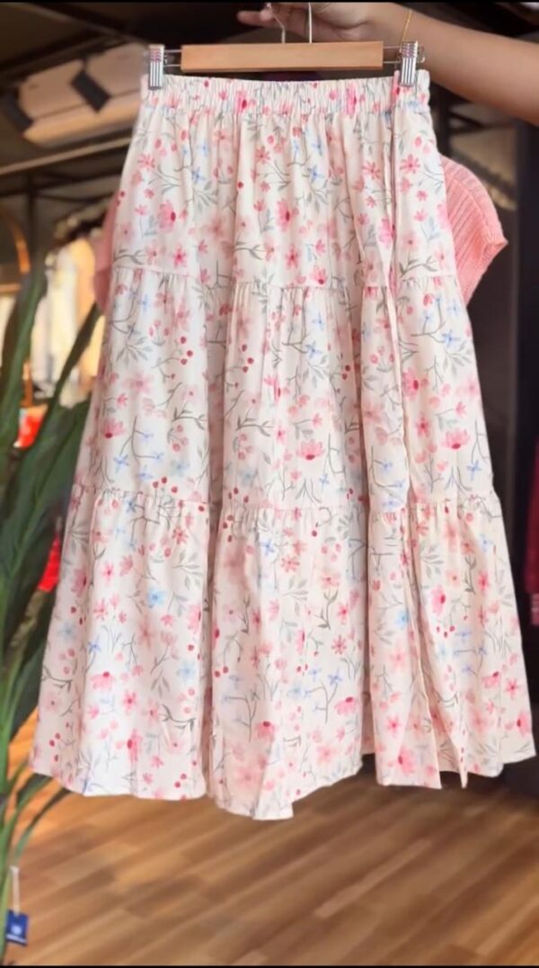 Pink Top & White Skirt Combo Western Wear - Image 2