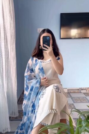 Skye And White Printed Salwar Suit