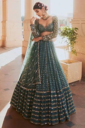 Dark Green Lehenga